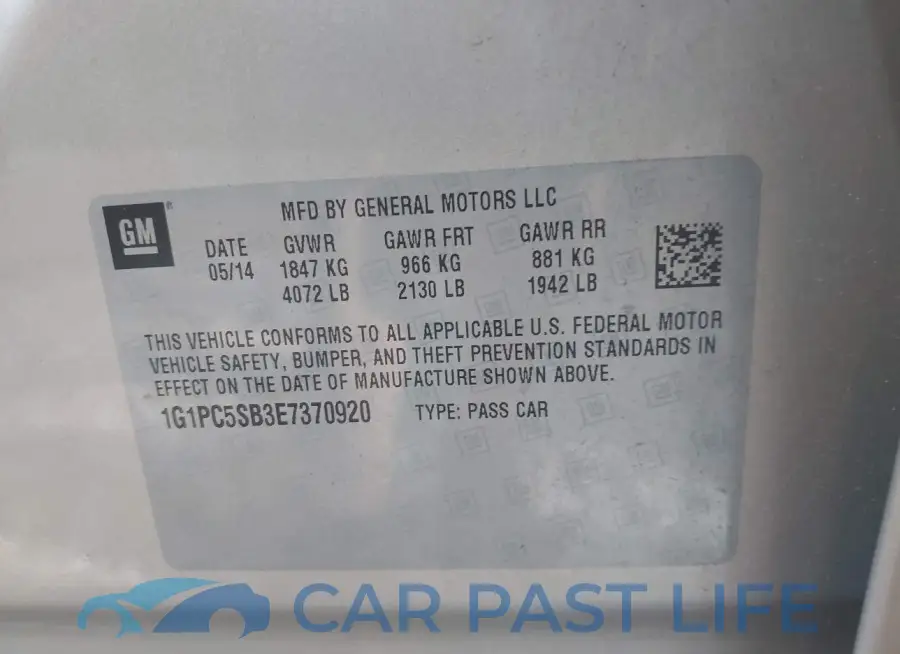 1G1PC5SB3E7370920# 9
