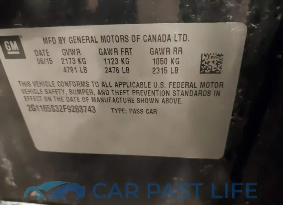 2G1165S32F9283743# 9