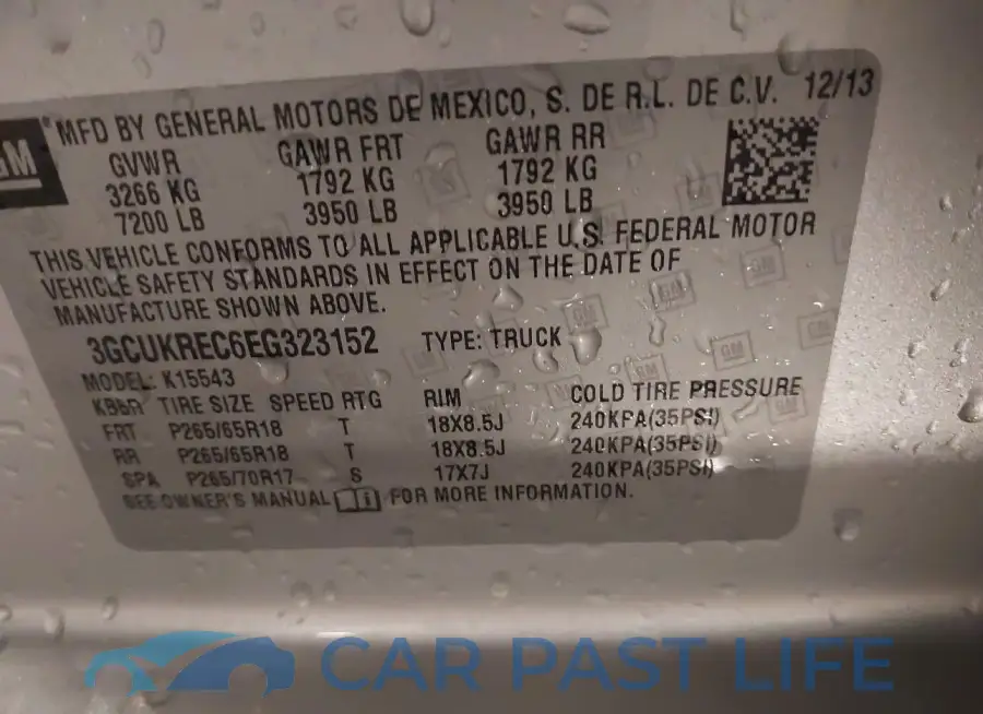3GCUKREC6EG323152# 9