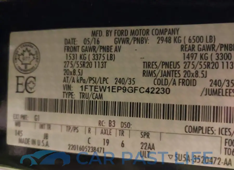 1FTEW1EP9GFC42230# 9
