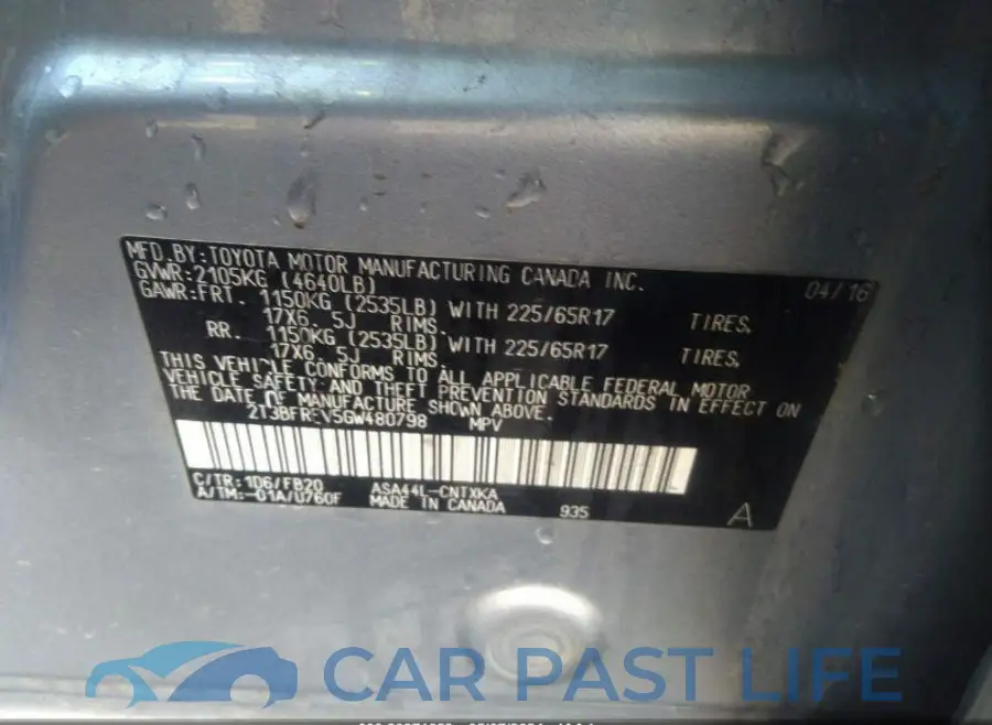 2T3BFREV5GW480798# 9