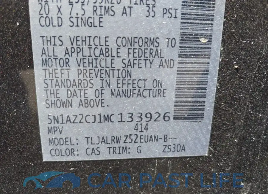 5N1AZ2CJ1MC133926# 9