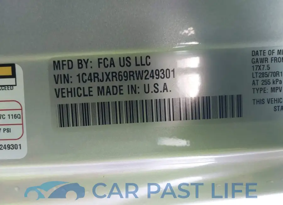 1C4RJXR69RW249301# 9