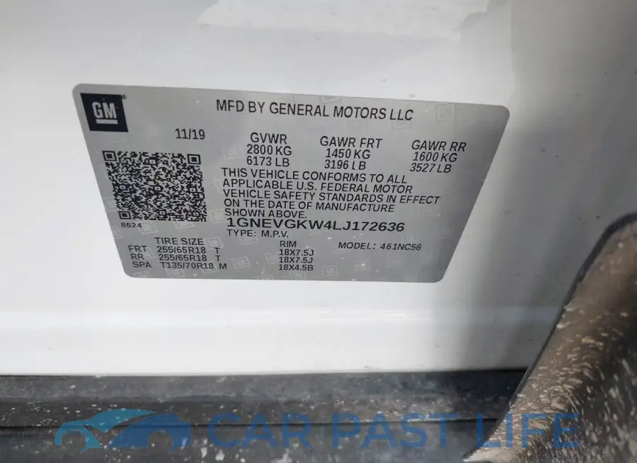 1GNEVGKW4LJ172636# 9