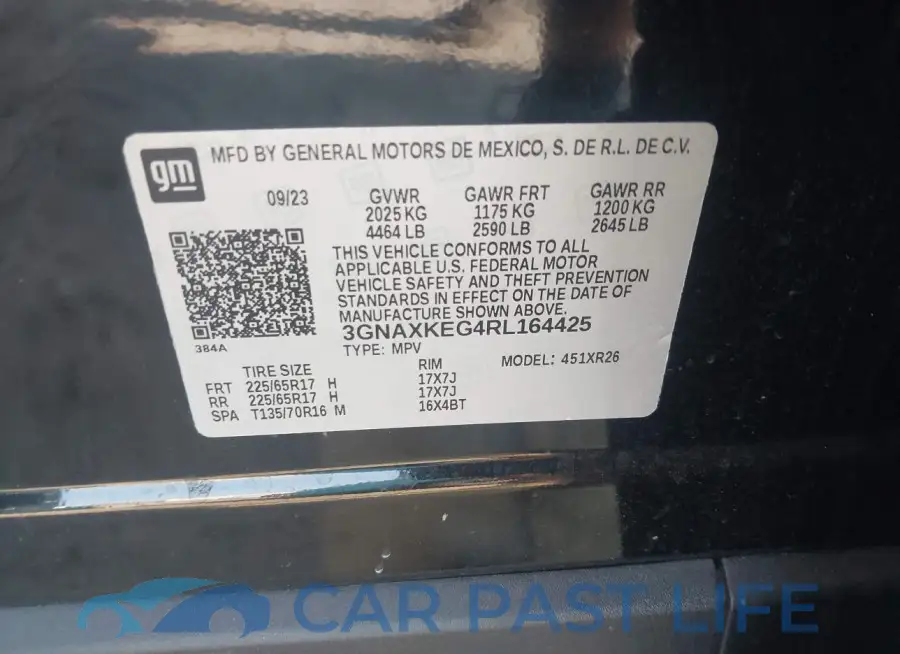 3GNAXKEG4RL164425# 9