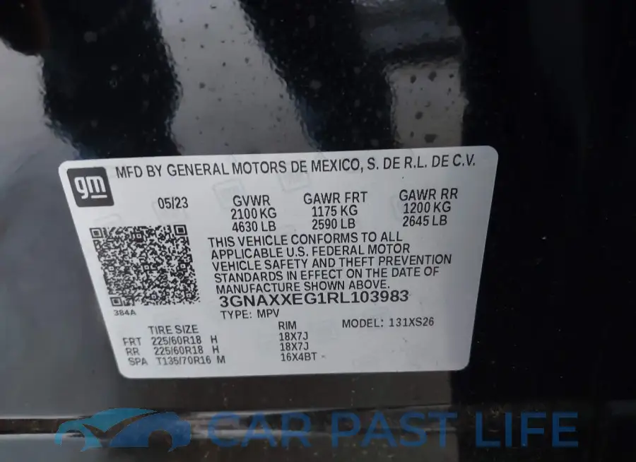 3GNAXXEG1RL103983# 9