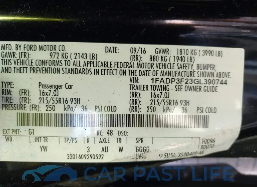 1FADP3F23GL390744# 9