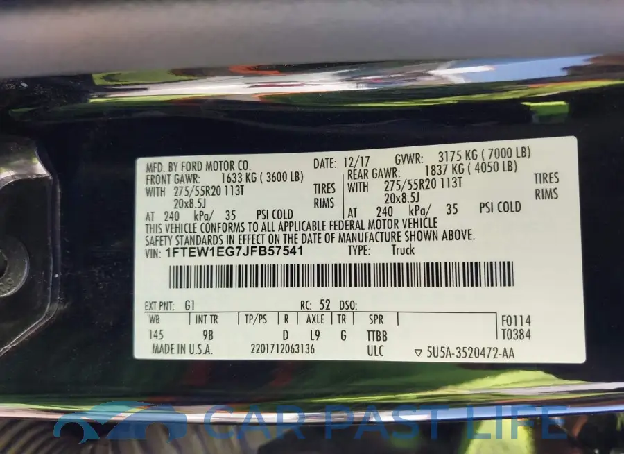 1FTEW1EG7JFB57541# 9