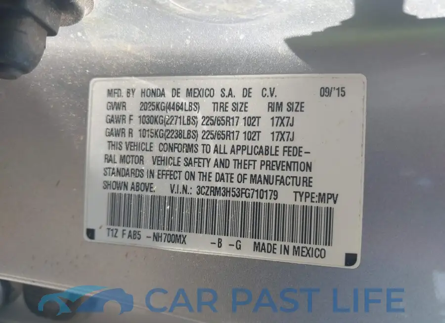 3CZRM3H53FG710179# 9