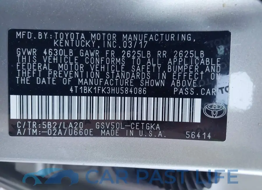 4T1BK1FK3HU584086# 9