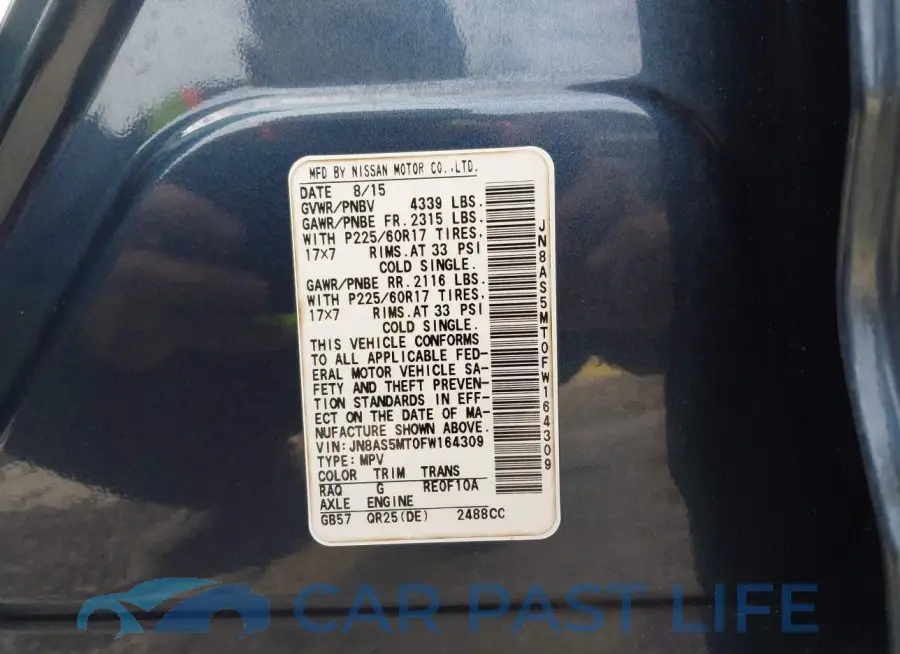 JN8AS5MT0FW164309# 9