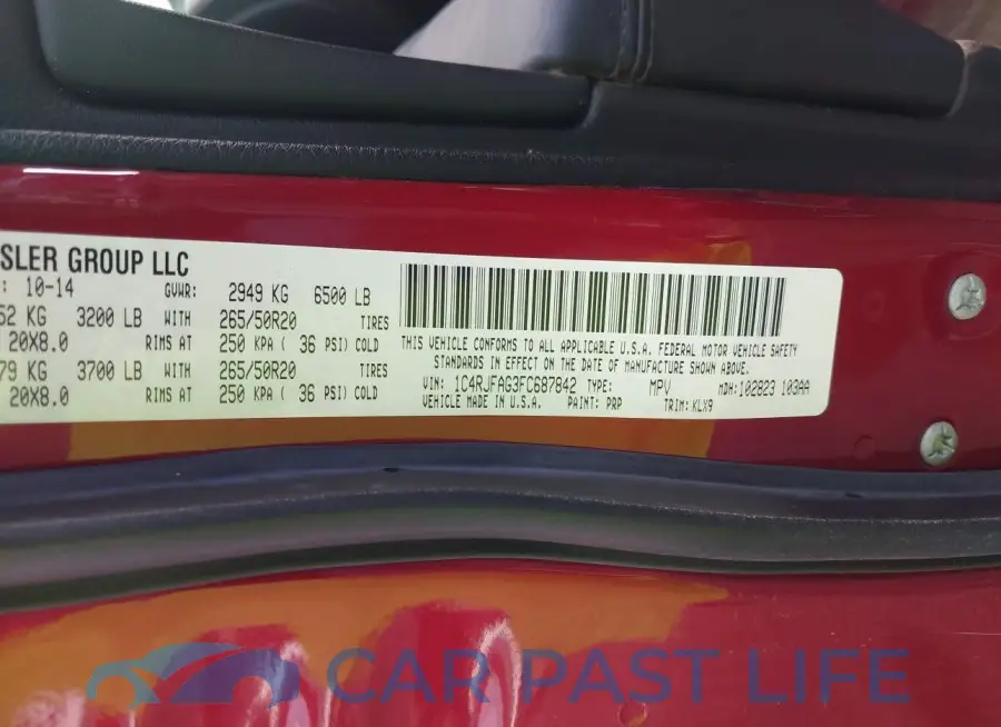 1C4RJFAG3FC687842# 9