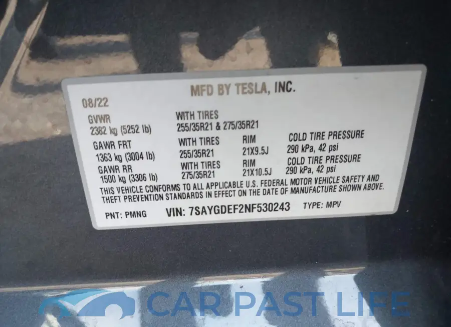 7SAYGDEF2NF530243# 9
