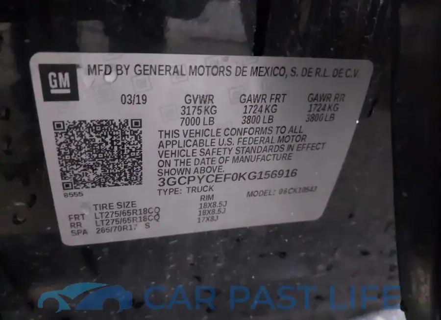 3GCPYCEF0KG156916# 9