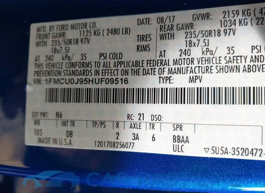 1FMCU0J95HUF09516# 9