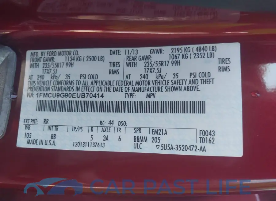 1FMCU9G90EUB70414# 9