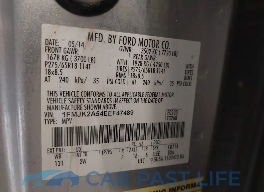 1FMJK2A54EEF47489# 9