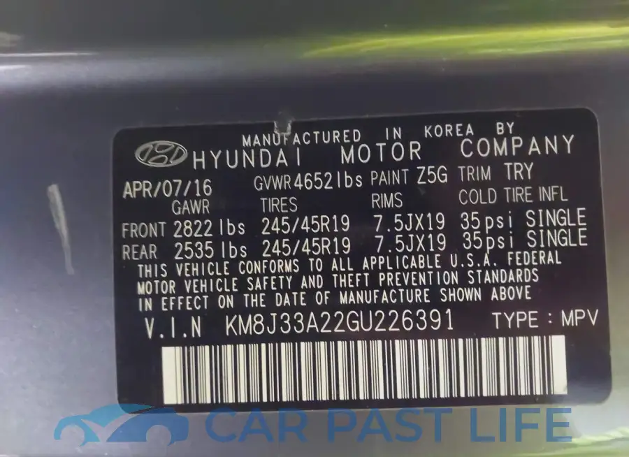 KM8J33A22GU226391# 9