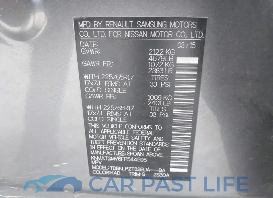 KNMAT2MV6FP544595# 9