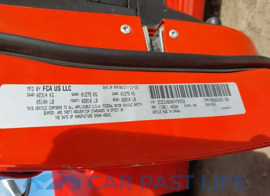 2C3CDXBGXKH754532# 9