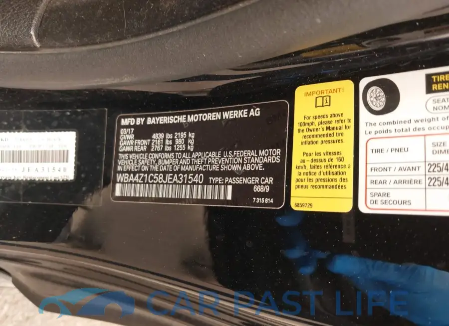 WBA4Z1C58JEA31540# 9