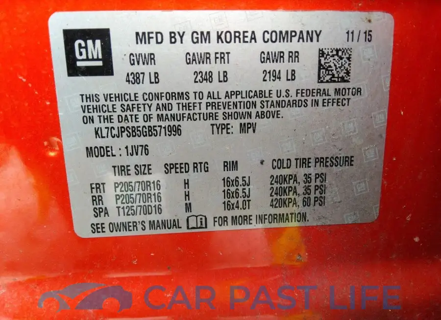 KL7CJPSB5GB571996# 9