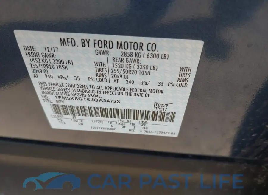 1FM5K8GT6JGA34723# 9