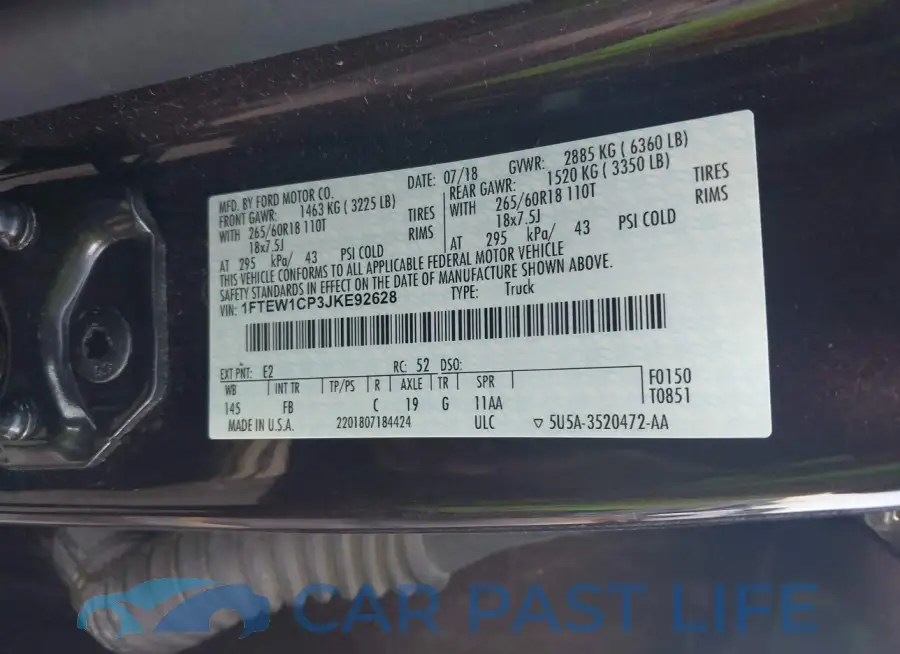 1FTEW1CP3JKE92628# 9