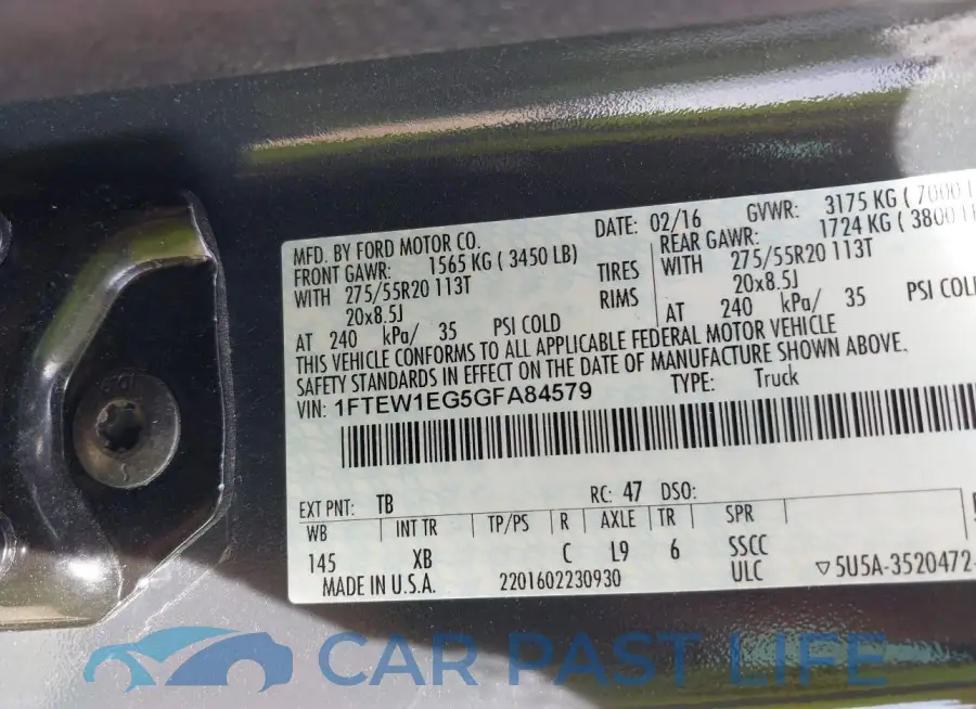 1FTEW1EG5GFA84579# 9