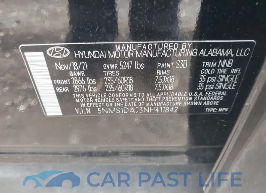 5NMS1DAJ3NH411842# 9