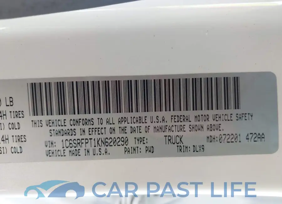 1C6SRFPT1KN620290# 9