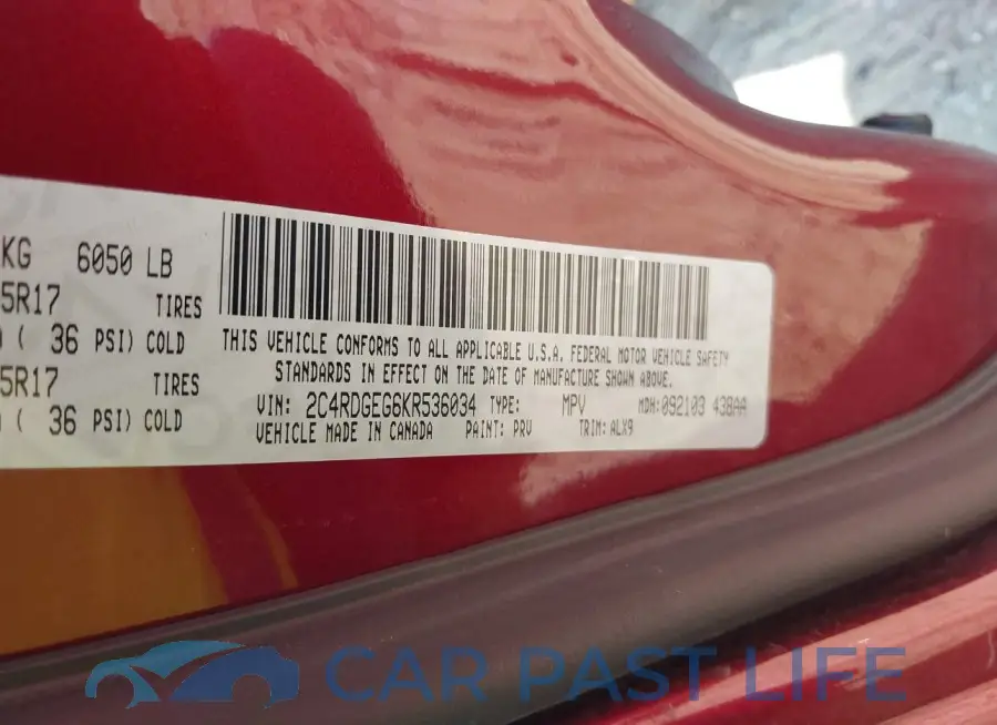 2C4RDGEG6KR536034# 9
