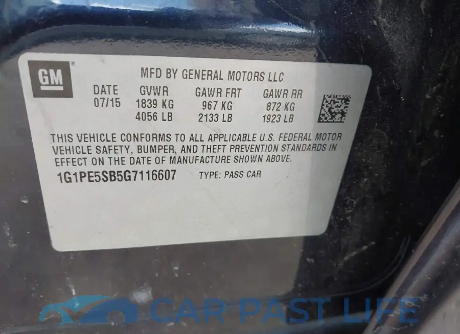 1G1PE5SB5G7116607# 9