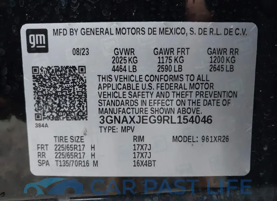 3GNAXJEG9RL154046# 9