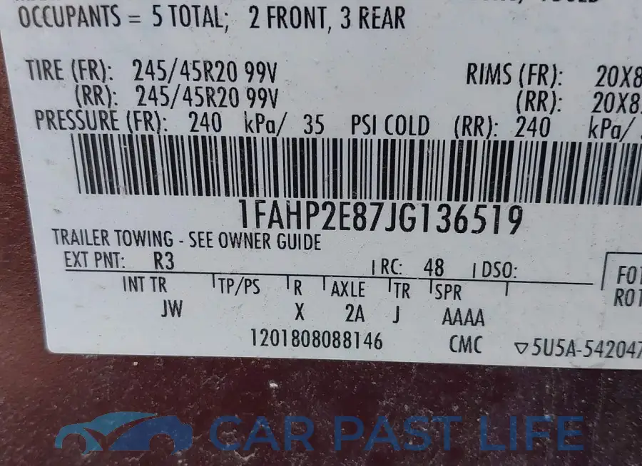 1FAHP2E87JG136519# 9