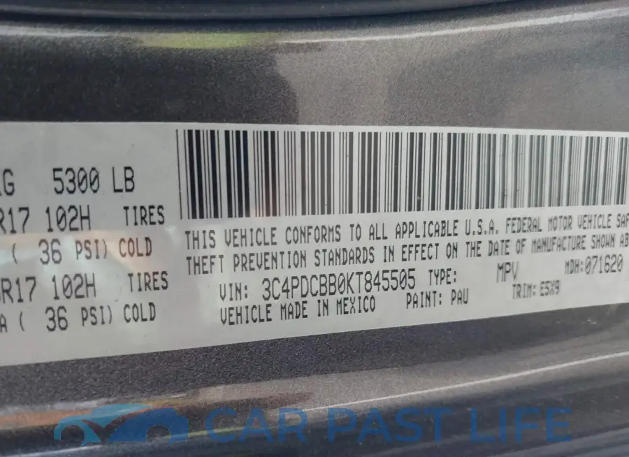 3C4PDCBB0KT845505# 9