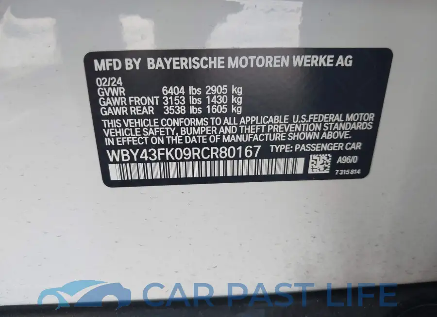 WBY43FK09RCR80167# 9