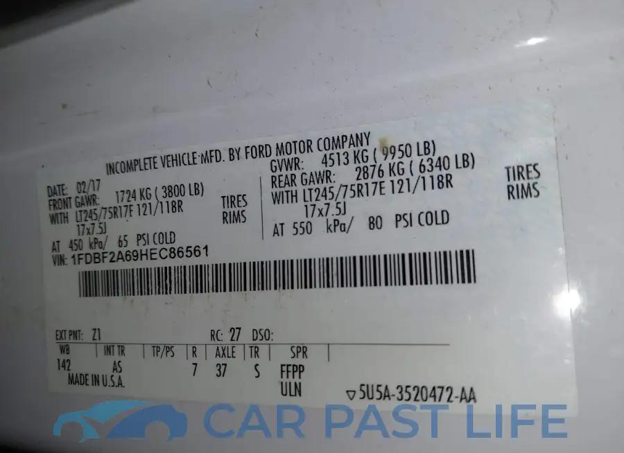1FDBF2A69HEC86561# 9
