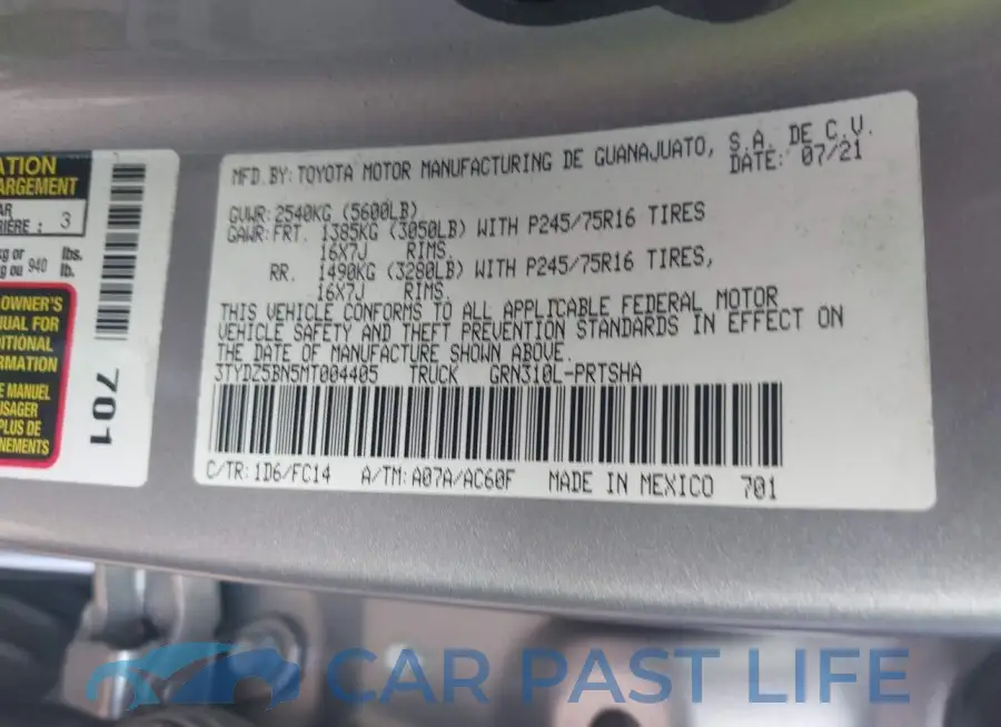 3TYDZ5BN5MT004405# 9