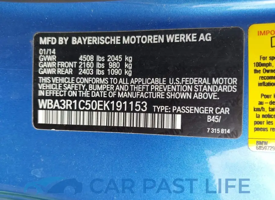 WBA3R1C50EK191153# 9