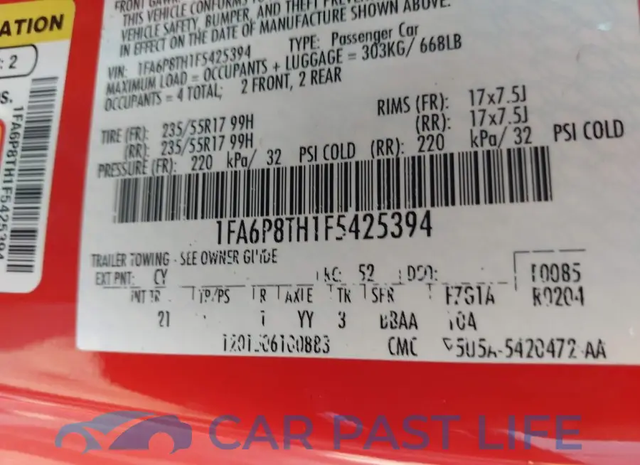 1FA6P8TH1F5425394# 9