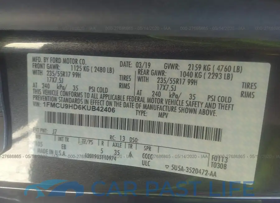 1FMCU9HD6KUB42406# 9