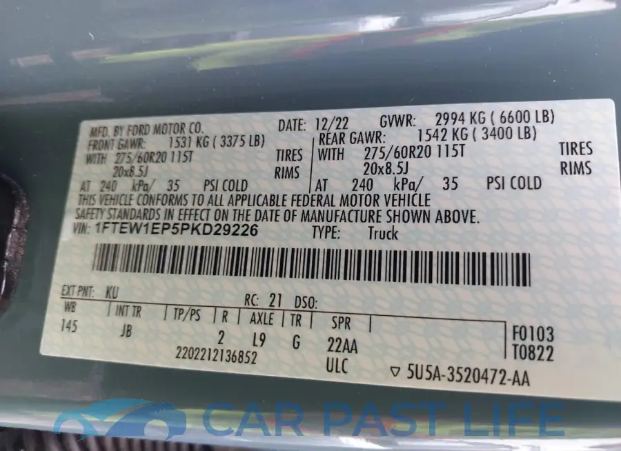 1FTEW1EP5PKD29226# 9