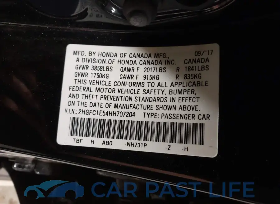 2HGFC1E54HH707204# 9