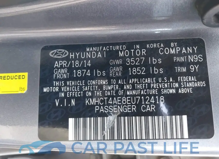 KMHCT4AE8EU712418# 9