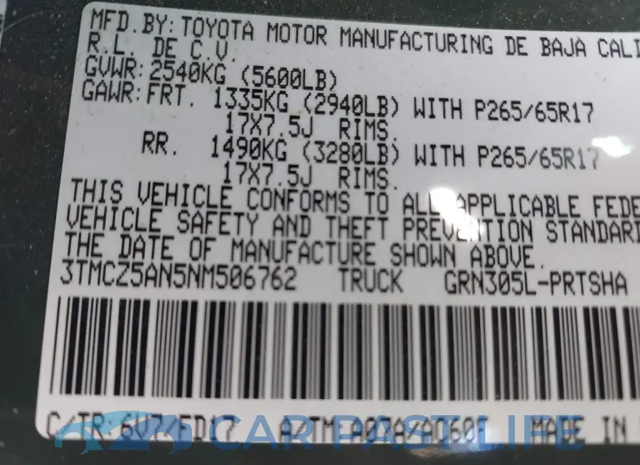 3TMCZ5AN5NM506762# 9