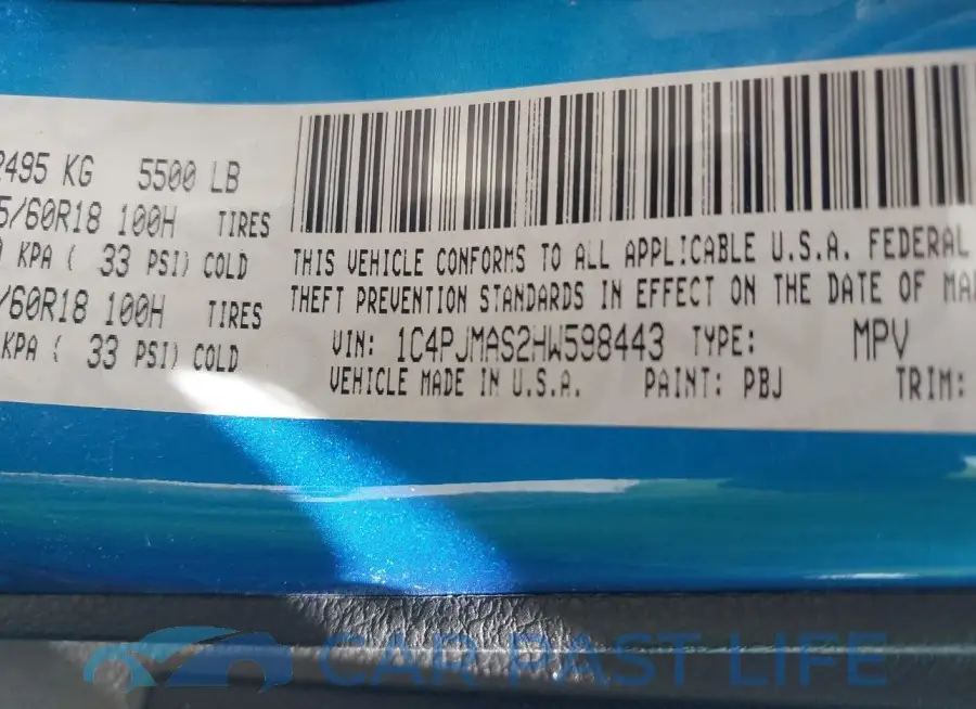 1C4PJMAS2HW598443# 9