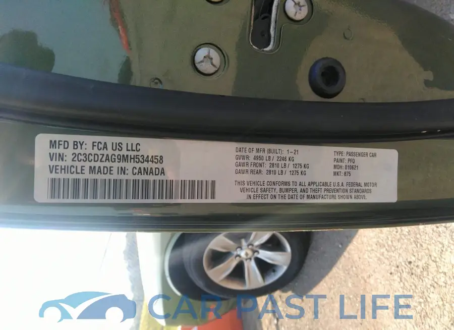 2C3CDZAG9MH534458# 9