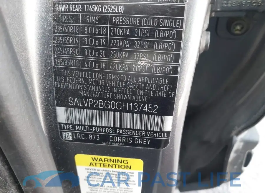 SALVP2BG0GH137452# 9