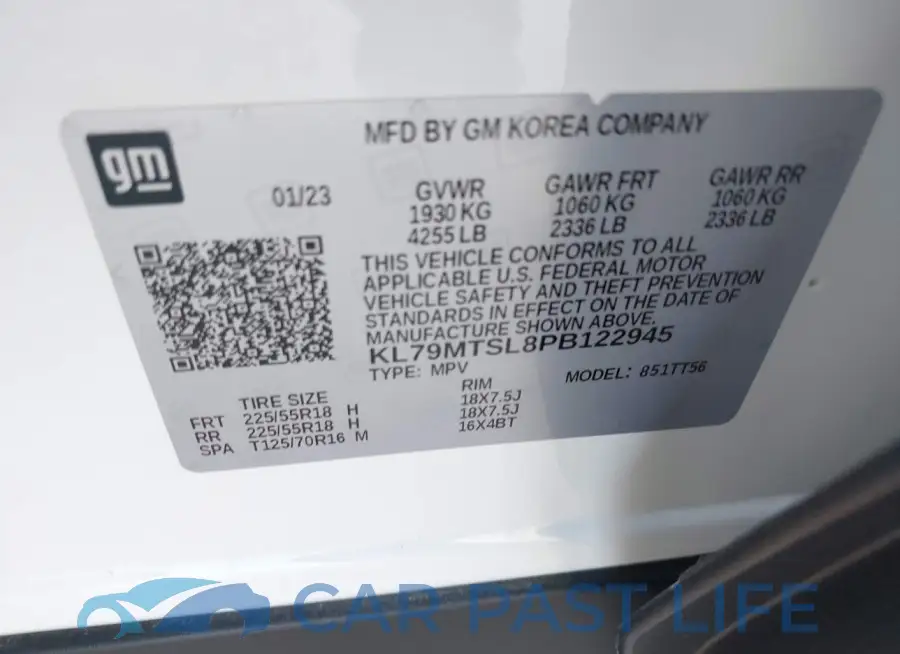 KL79MTSL8PB122945# 9